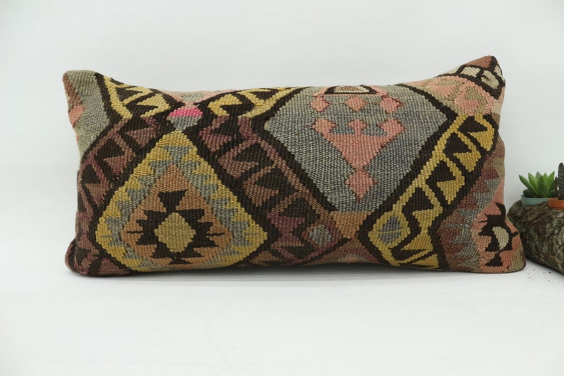 Geometric Pillow,Cushion Cover Pink Pillow,Neck Throw Pillow Designer Pillow SP3060 3904 Turkish Kilim Pillow 12x24 Bohemian Pillow