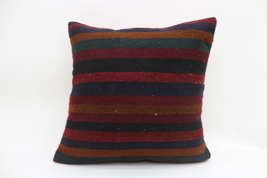 Designer Pillows, Kilim Pillow, Body Pillow, 28x28 Retro Throw Pillow