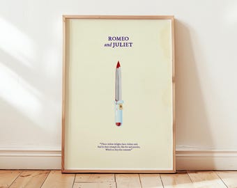 Romeo and Juliet Art Print • SHAKESPEARE SERIES • Art Print • Literary Gift • Theatre Poster •  A4 Print • Wall Art • SHAKESPEARE