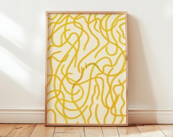 Spaghetti Illustration Art Print • Kitchen Dining Pasta Lover (A4)