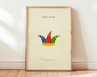 King Lear Art Print • SHAKESPEARE SERIES • Art Print • Literary Gift • Theatre Poster •  A4 Print • Classroom Art • SHAKESPEARE