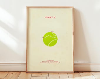 Henry V Art Print • Shakespeare Series, Literary Gift