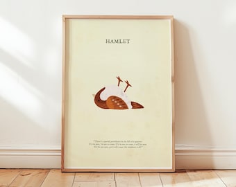 Hamlet Art Print • SHAKESPEARE SERIES • Art Print • Literary Gift • Theatre Poster •  A4 Print • Wall Art • SHAKESPEARE
