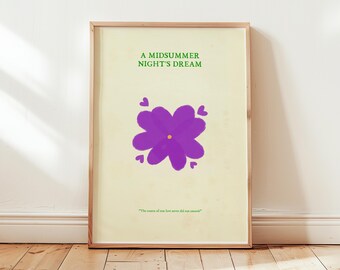 Midsummer Night's Dream Art Print • Shakespeare Literary Poster