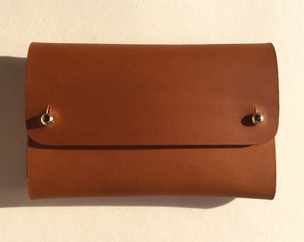 Ex-display - Handmade Leather Wallet - SASKIA Tan / Brown