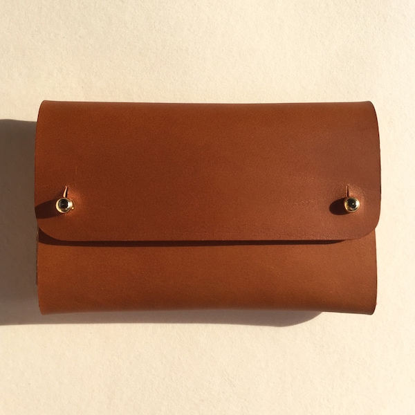 Ex-display - Handmade Leather Wallet - SASKIA Tan / Brown