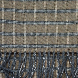 Plaid Lambswool Scarf 12 x 56 Made in Italy Celtic Fringed Reversible Preppy Career Wear