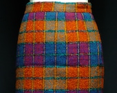 Vintage Italian Wool Plaid Skirt