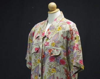 Rustic Floral Print Blouse, Jacket Style