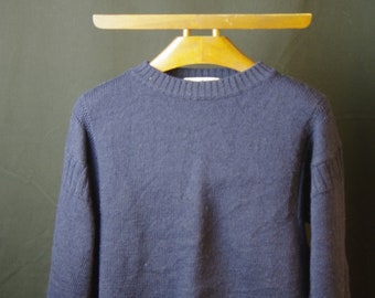 Navy Wool Crew Neck Pullover Size S Made In U.K. St. Michael