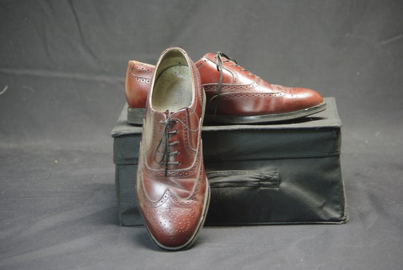 Men's Rockport Leather Wing Tip Shoes, Burgundy L… - image 1