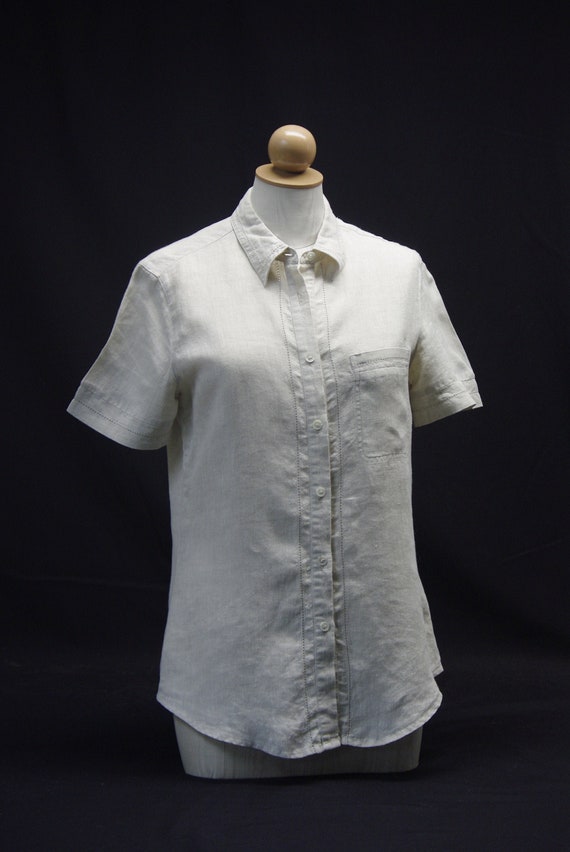 Natural Linen Blouse , Laura Ashley