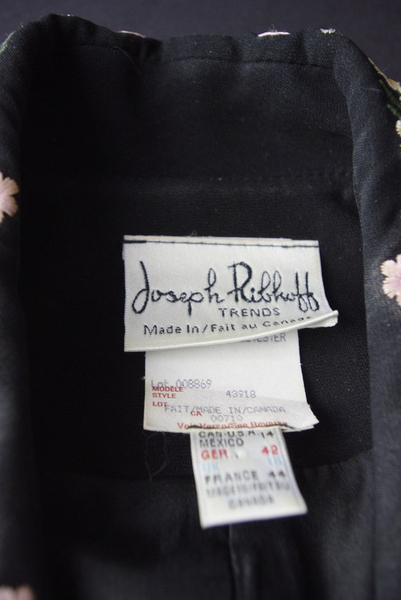 Joseph Ribkoff Black Coat Embroidered Collar Cuff… - image 10
