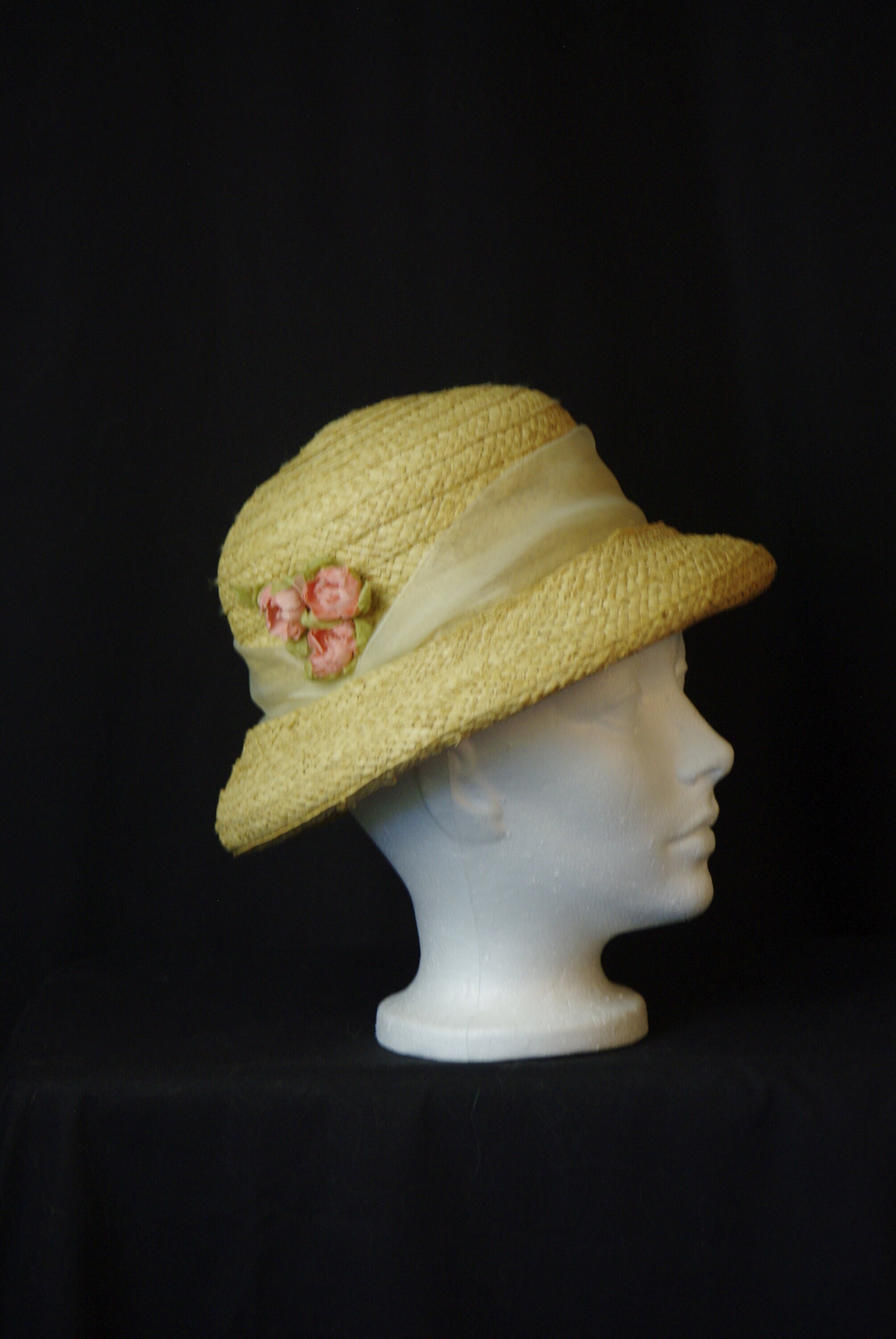 April Cornell Natural Straw Sun Hat with Blue Ribbon Willow Crossley Straw Garden Hat with Blue Ribbon | At Home main image 2
