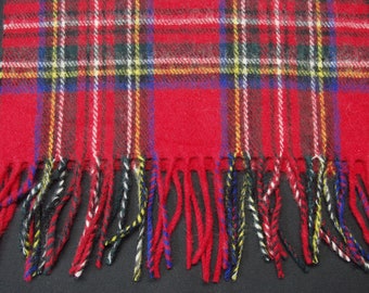 Royal Stewart Red Tartan Sjaal, Geweven in Schotland, Lamswol Sjaal Unisex