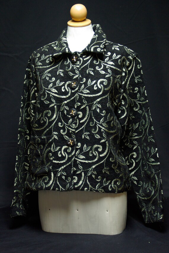 Classy Reversible Black Chenille Jacket