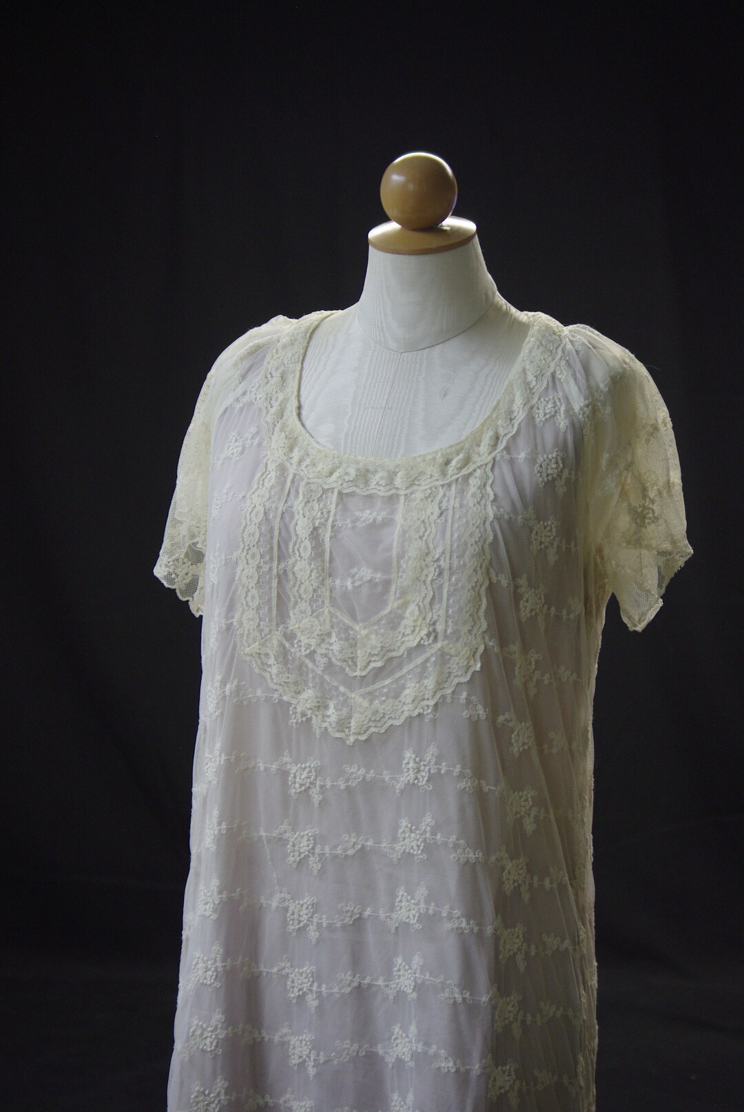 Lace April Cornell Chemise Style Dress With Mauve Slip Wedding Etsy
