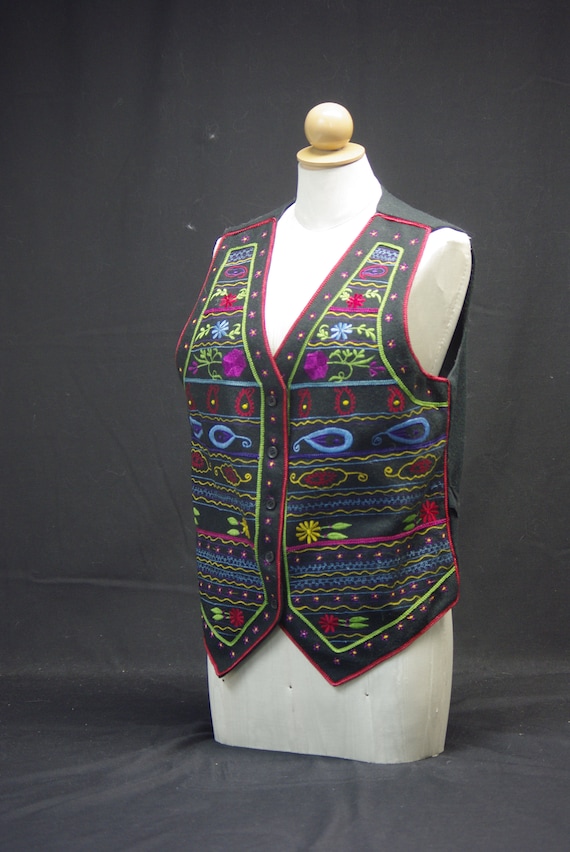 Folk Art Embroidered Vest