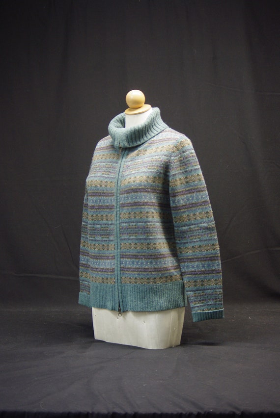 Buy Striped Lambs Wool Knitted Sweater Ladies Size M