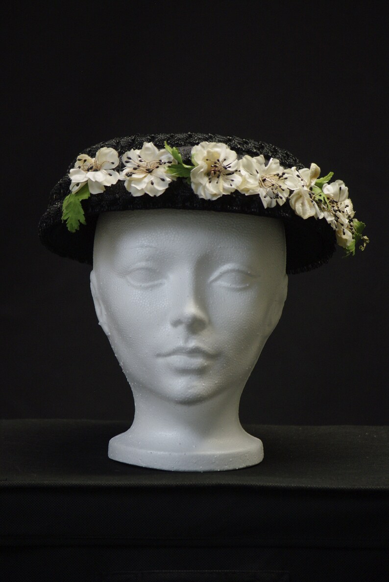 Black Pillbox Hat, Apple Blossom Decoration Etsy Canada