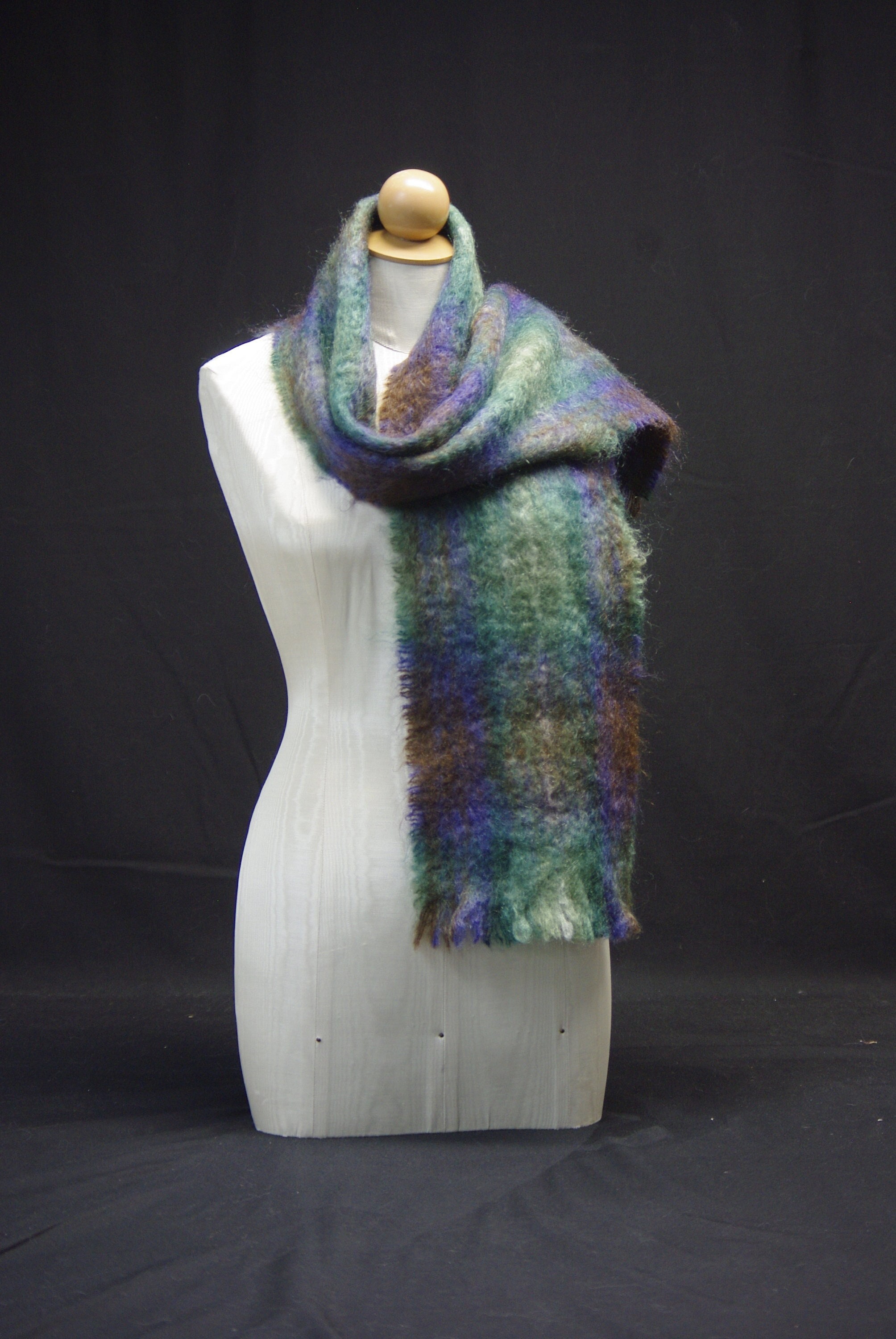Teal Mohair ladies scarf made in England Teal Mohair ladies scarf made in England