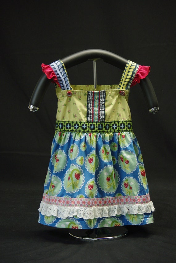 Strawberry Fields Print Girls Sundress
