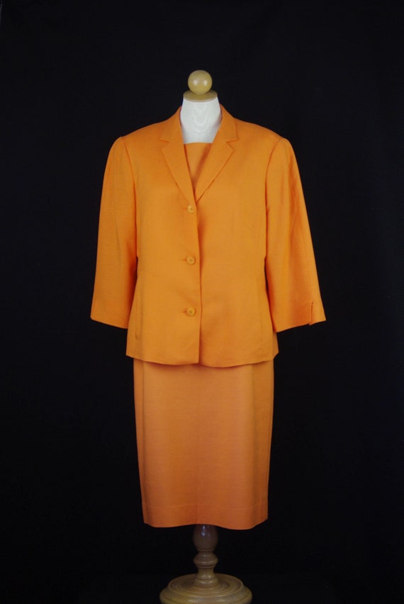 Holt Renfrew Dress / Jacket Set Size 10 Orange Viscose Linen Lined Classic  Career Wear Sleeveless Dress - Etsy Canada