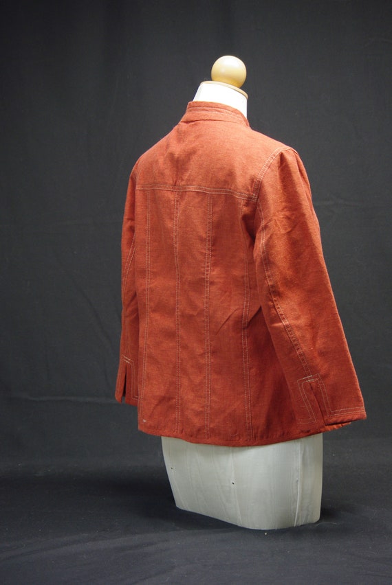 Embellished Rust Linen Jacket, Coldwater Creek Un… - image 2