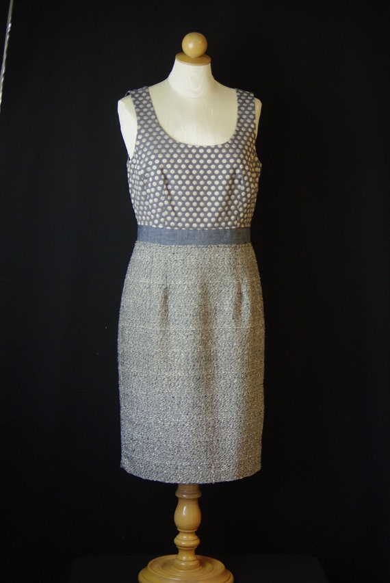 Grey Polka Dot Sleeveless Dress Career Wear Size 8 Lined Zipper Back Calvin Klein - Etsy Grey Polka Dot Sleeveless Dress Career Wear Size 8 Lined Zipper Back Calvin Klein - Etsy