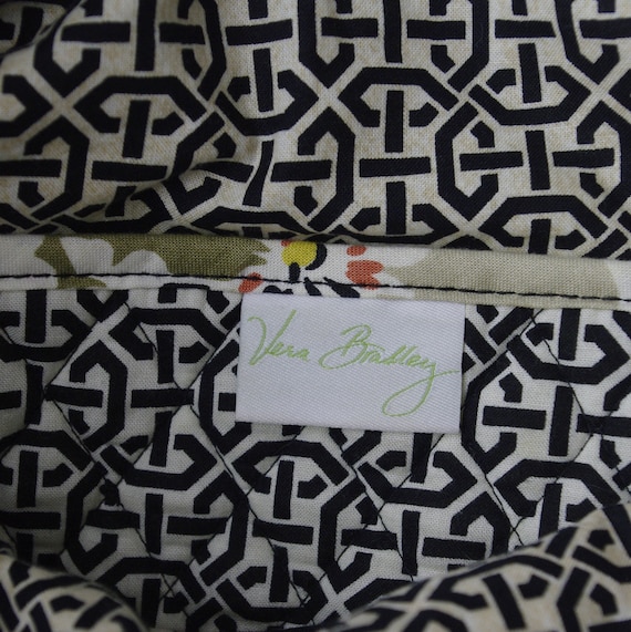 Vera Bradley Dogwood Hand Bag Yellow Black Floral Design Quilted Fabric Retired Pattern Pockets Travel Bag Knitting Bag Etsy