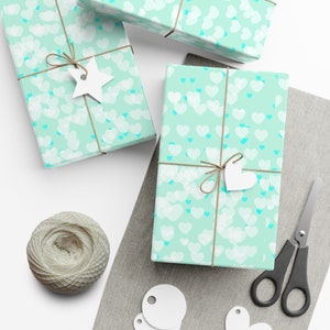 Gift Wrap Papers Minty Hearts image 5