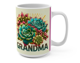 Mok 15oz - Cadeau voor oma - Succulenten