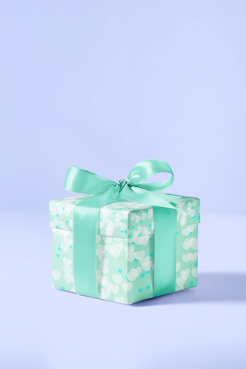 Gift Wrap Papers Minty Hearts image 2