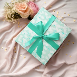 Gift Wrap Papers Minty Hearts image 1