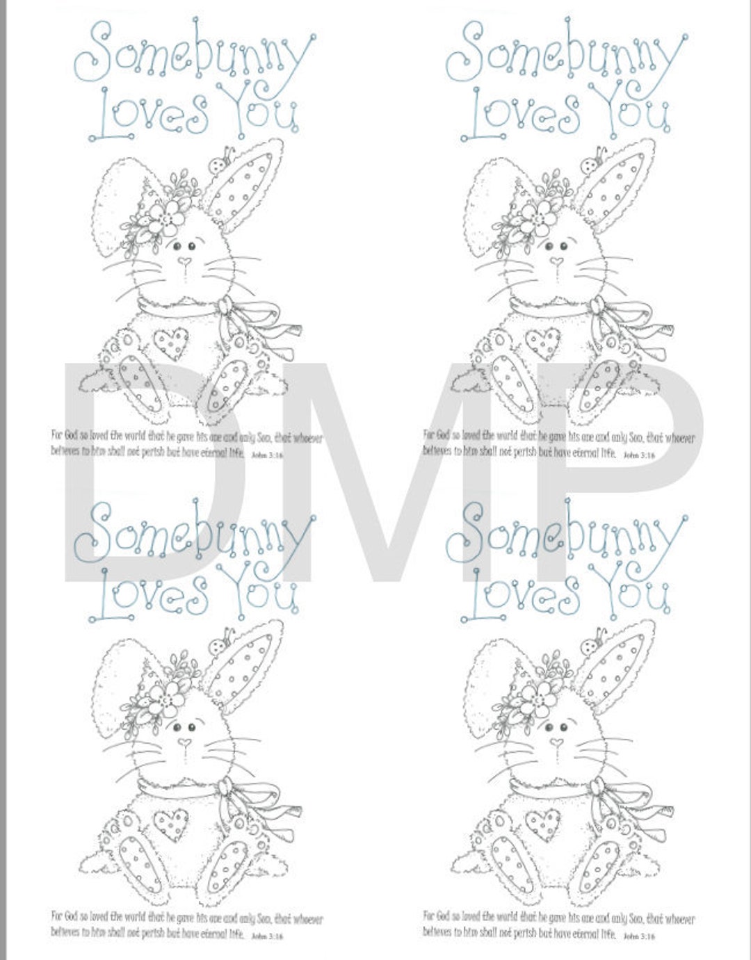 Bunny Coloring Cards - Etsy