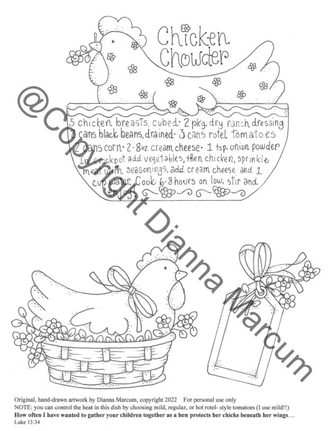 Chicken Chowder Recipe Etsy