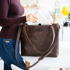 leather tote bag etsy