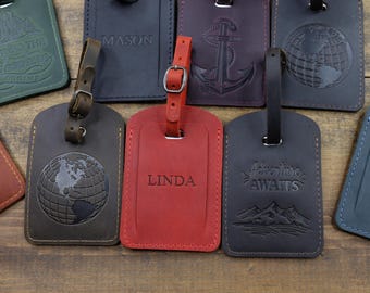 Etiqueta de equipaje de cuero personalizada: Etiqueta de viaje personalizada con estampado en caliente