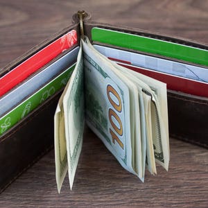 Portefeuille en cuir, portefeuille pour homme, portefeuille pince à billets, portefeuille pour cartes de crédit, cadeau garçon d'honneur, cadeau mari, cadeaux pour homme, cadeaux pour lui, cadeau homme