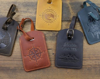 Personalized leather luggage tag, Personalized travel gift, Wedding favors, Custom Luggage tags wedding, Groomsmen gift, Leather accessories