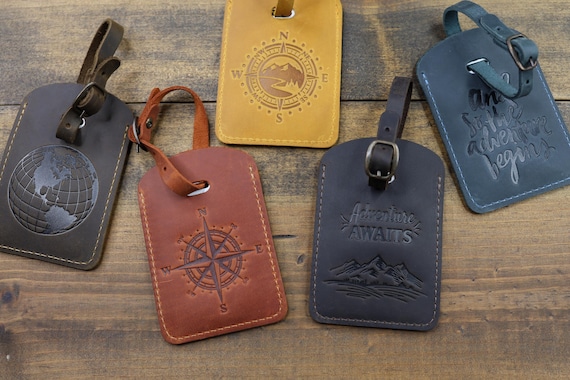 Personalized leather luggage tag, Personalized travel gift, Wedding favors, Custom Luggage tags wedding, Groomsmen gift, Leather accessories