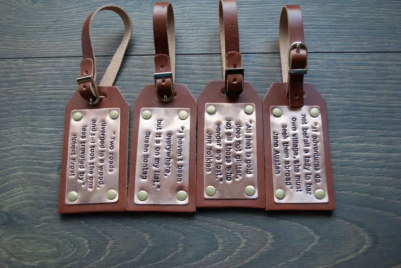Custom Leather Luggage Tag Copper Luggage Tags Brass Luggage Etsy