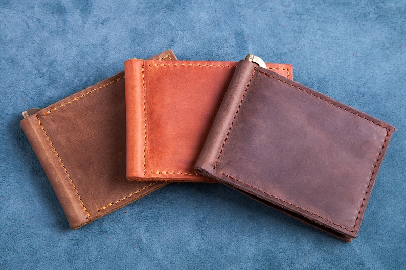 Money Clip Wallet for Groomsmen Gift Mens Wallet Leather Etsy