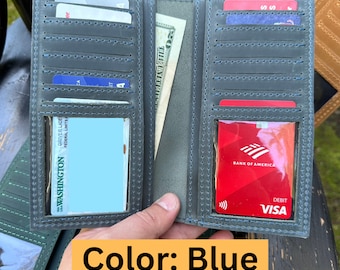 Personalized Leather Bifold Wallet: Engraved ID Card Holder