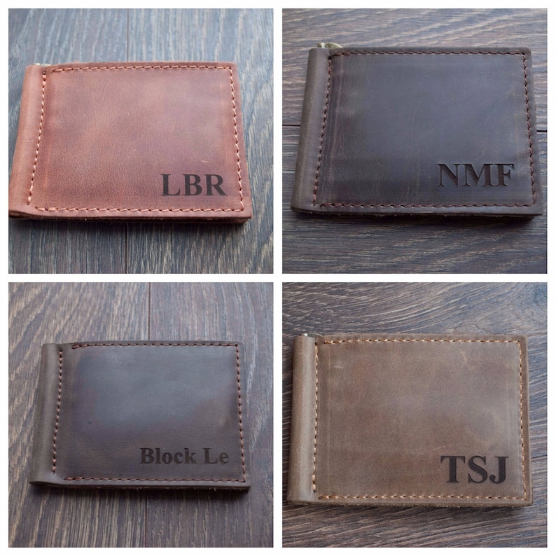 Money Clip Wallet for Groomsmen Gift Mens Wallet Leather Etsy