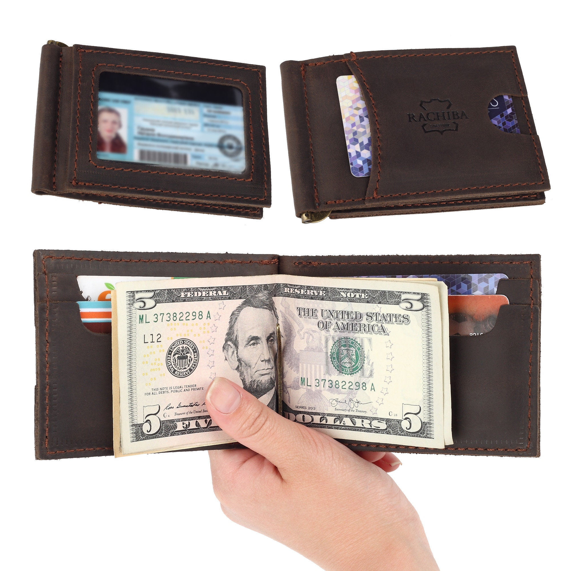 Money Clip Wallet Leather Money Clip Wallet Mens Leather Etsy Canada