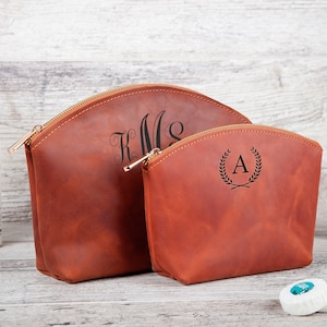 Custom Makeup Bag, Mothers Day Gift, Custom Cosmetic Bag, Gift For Her, Leather Makeup Bag, Anniversary Gift For Her, Birthday Gift For Her