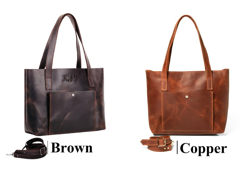 Leather Tote Bag Pockets Inner Wallet leather Shoulder bag Etsy