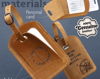 Gepersonaliseerde leren bagagelabel: op maat gemaakte huwelijksbedankje, bruidscadeau