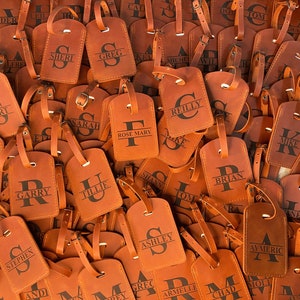 Leather luggage tag, Keychain pay extra